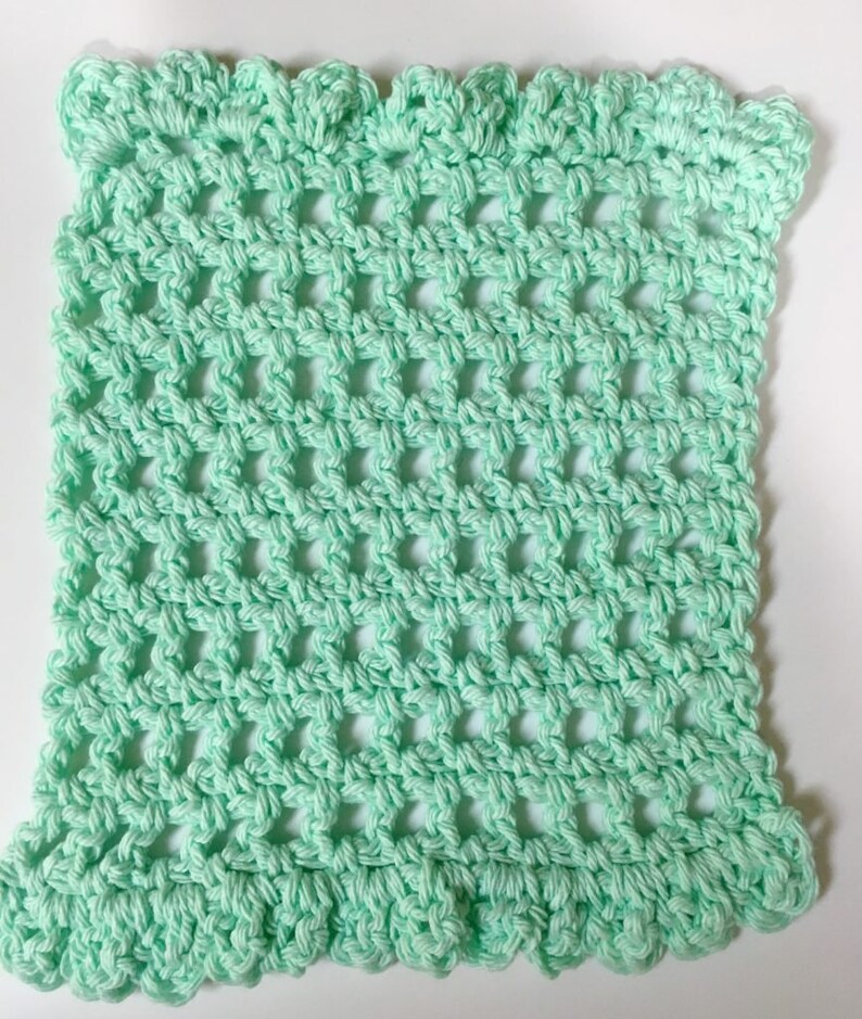 Beginner Crochet Pattern, Simple Cute and Quick Crochet Washcloth, Modern Easy Crochet Pattern, Crochet Tutorial, Crochet Pattern PDF image 5