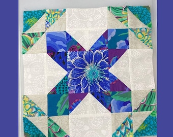 Easy Nine Patch Quilt Block Pattern PDF, Summer Winds Quilt Block, Beginner Quilting, Scrap Quilt