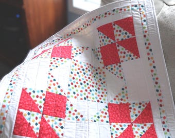 Easy Baby Quilt, Sweet Confetti Baby Quilt Pattern PDF, Beginner Friendly