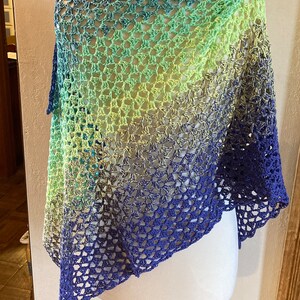 Crochet Pattern, Easy Rectangular Shawl, Aurora Borealis, Stunning Lacy ...