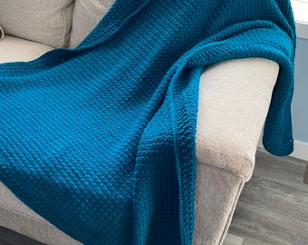 Textured Crochet Blanket pattern, Family Crochet Throw Blanket Pattern, Simple Crochet Afghan pattern, easy crochet pattern