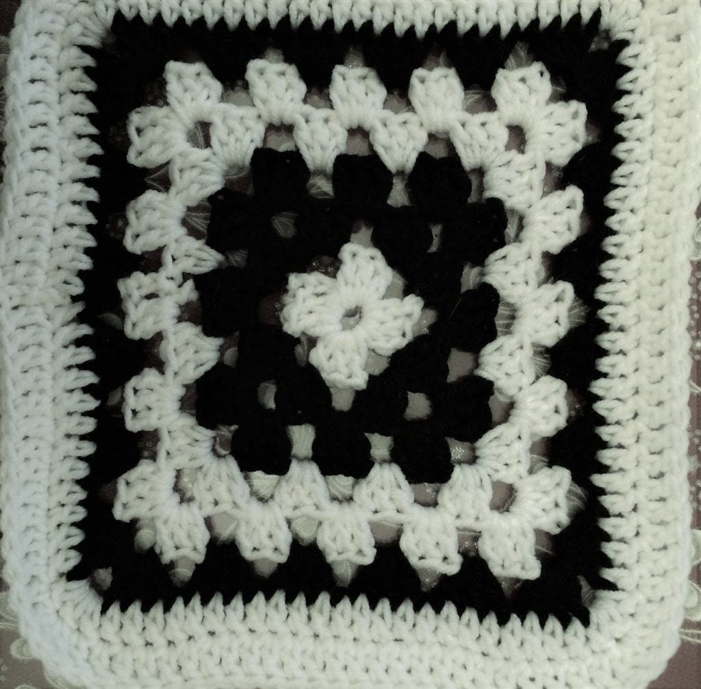 Beautiful Black and White Granny Square Blanket Granny Square Etsy