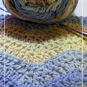 Double Crochet Ripple Stitch, easy Wavy Crochet Pattern Quick and Easy Crochet Blanket, Crochet Blanket Tutorial , Easy Crochet Patterns image 2