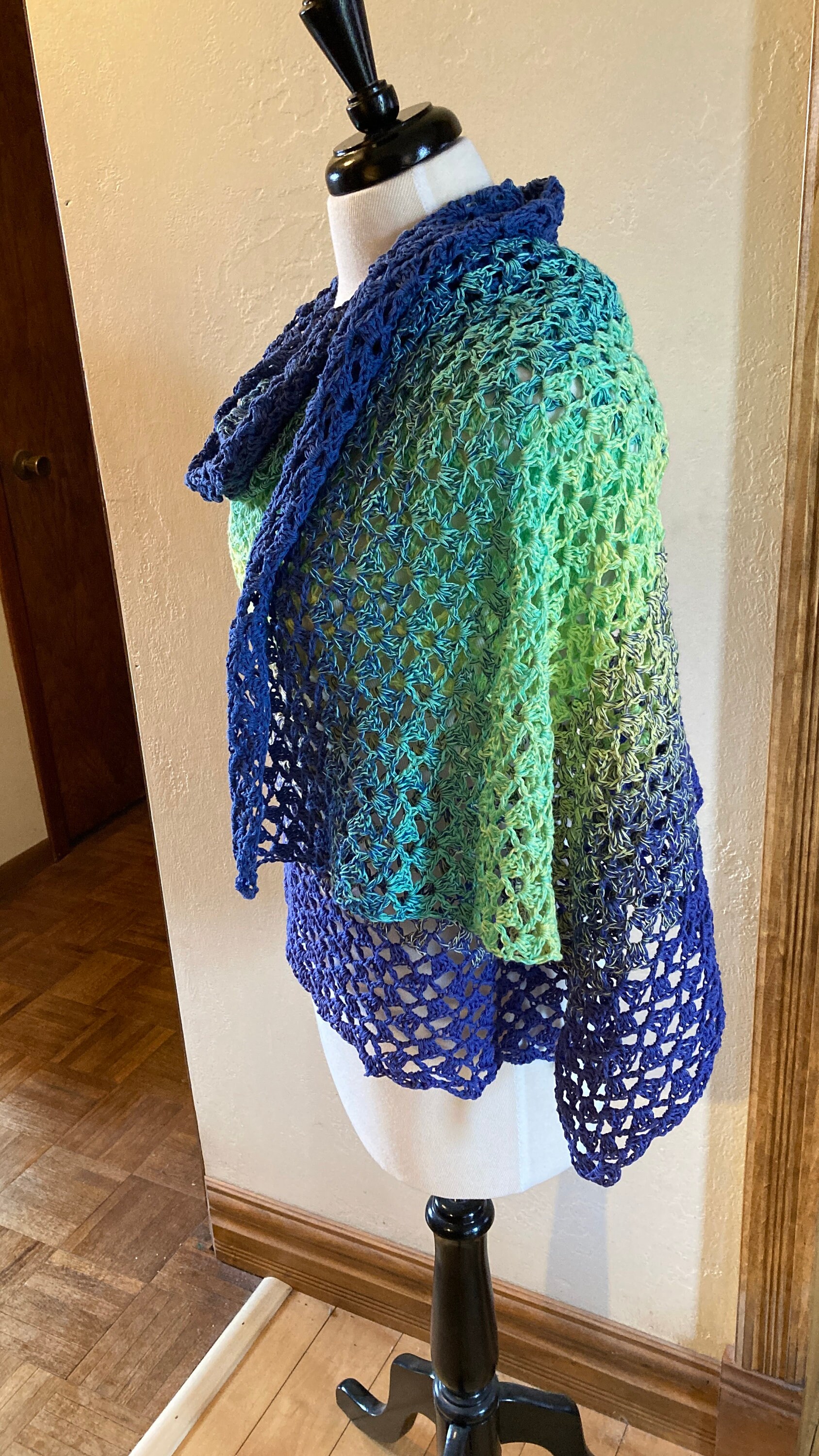 Crochet Pattern, Easy Rectangular Shawl, Aurora Borealis, Stunning Lacy ...