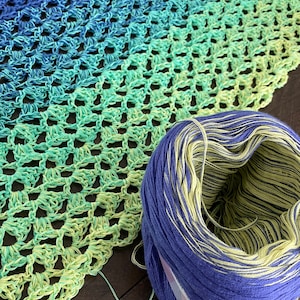 Crochet Pattern, Easy Rectangular Shawl, Aurora Borealis, Stunning Lacy ...