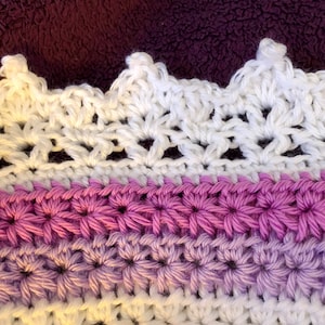 Royal Icing Blanket Crochet Pattern, star stitch blanket pattern, baby blanket pattern crochet, lacy crochet border, crochet afghan