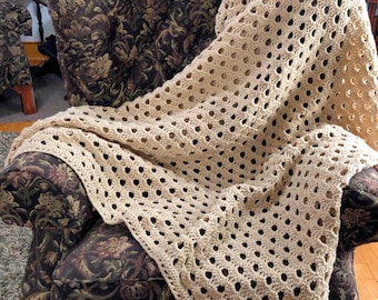 Classically Simple Crochet Blanket, Heirloom Afghan Crochet Pattern, open shell stitch, Crochet Blanket pattern