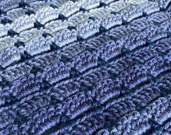 Easy Blanket Crochet Pattern, Winter Lake Crochet Boxed Block Stitch Blanket, Boxed Block Stitch Crochet Throw Pattern, Digital Pattern