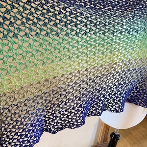 Crochet Pattern, Easy Rectangular Shawl, Aurora Borealis, Stunning Lacy ...