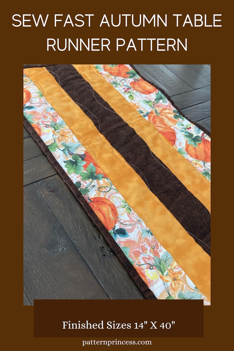 Autumn Table Runner Quilt Pattern, Easy Beginner Sewing (PDF Pattern ...