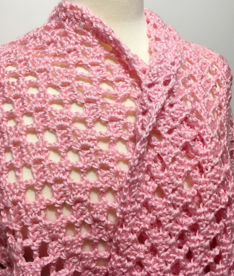 Rectangle Shawl Pattern, Victoria Lacy Shawl, Easy Crochet Pattern, Crochet Prayer Shawl, Crochet Pattern for Shawl, Crochet Wrap for Women image 3
