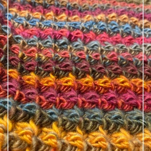 Modern Colorful Baby Blanket Crochet Pattern, Easy Crochet Rainbow Baby Blanket, Crochet Pattern, Trinity Stitch, Textured Crochet Stitch