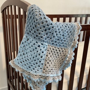 Granny Square Baby Blanket Crochet Pattern, Crib Blanket Pattern, Car Seat Pattern, Beginner Crochet Pattern image 1