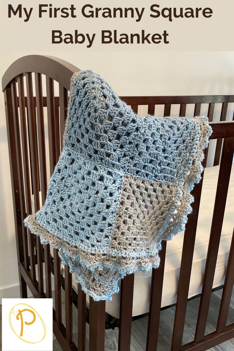 Granny Square Baby Blanket Crochet Pattern, Crib Blanket Pattern, Car Seat Pattern, Beginner Crochet Pattern image 1