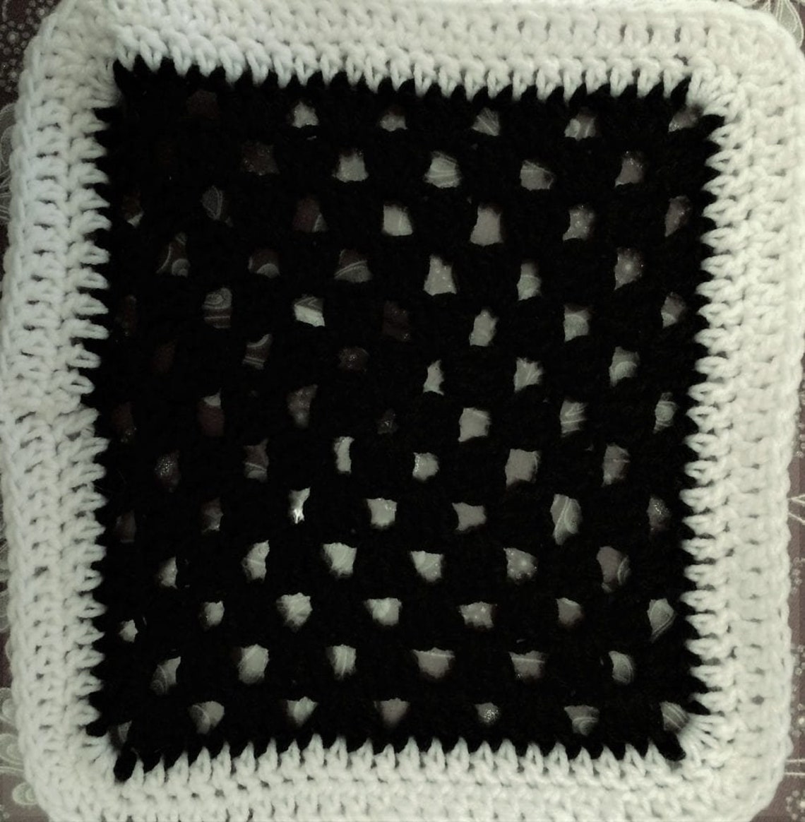 Beautiful Black and White Granny Square Blanket Granny Square Etsy