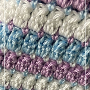 Beginner Crochet Afghan, Easy Crochet Blanket Pattern Beautiful Stripes Printable PDF, Chunky Throw,