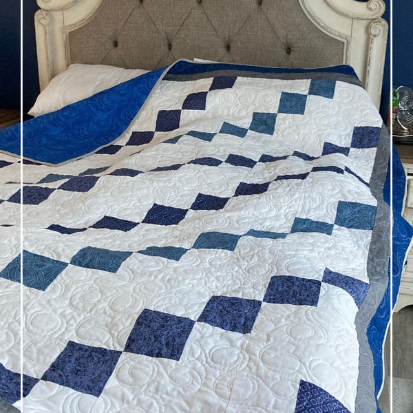 Beginner-Friendly Quilt Pattern, Easy-to-Follow Fast Four Patch Quilt Pattern for Beginner Quilters, Quilting Favorite, Easy Quilt Pattern