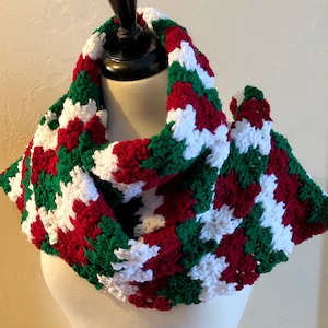 Joyful and Festive Holiday Scarf, Crochet Patterns, 2 Easy Crochet Scarf Patterns, Christmas Scarf, ribbed scarf, granny spike stitch image 1