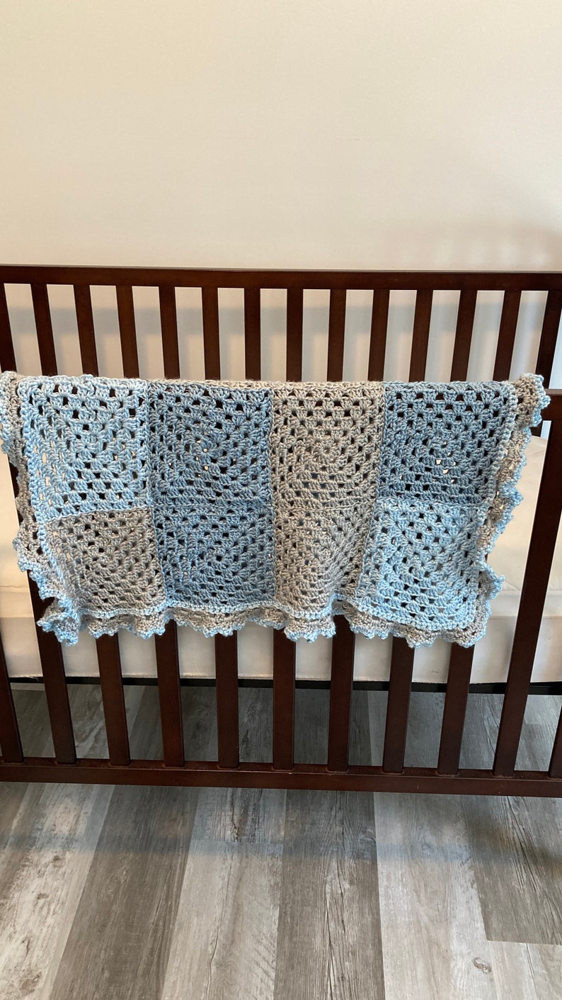 Granny Square Baby Blanket Crochet Pattern, Crib Blanket Pattern, Car Seat Pattern, Beginner Crochet Pattern image 7