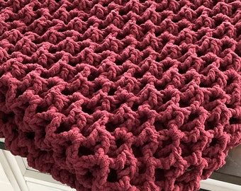 3D Chunky Blanket Crochet Pattern, Puffy and Dreamy Chunky Crochet Throw Blanket, Large Chunky Cozy Crochet Blanket Pattern, Thick Throw