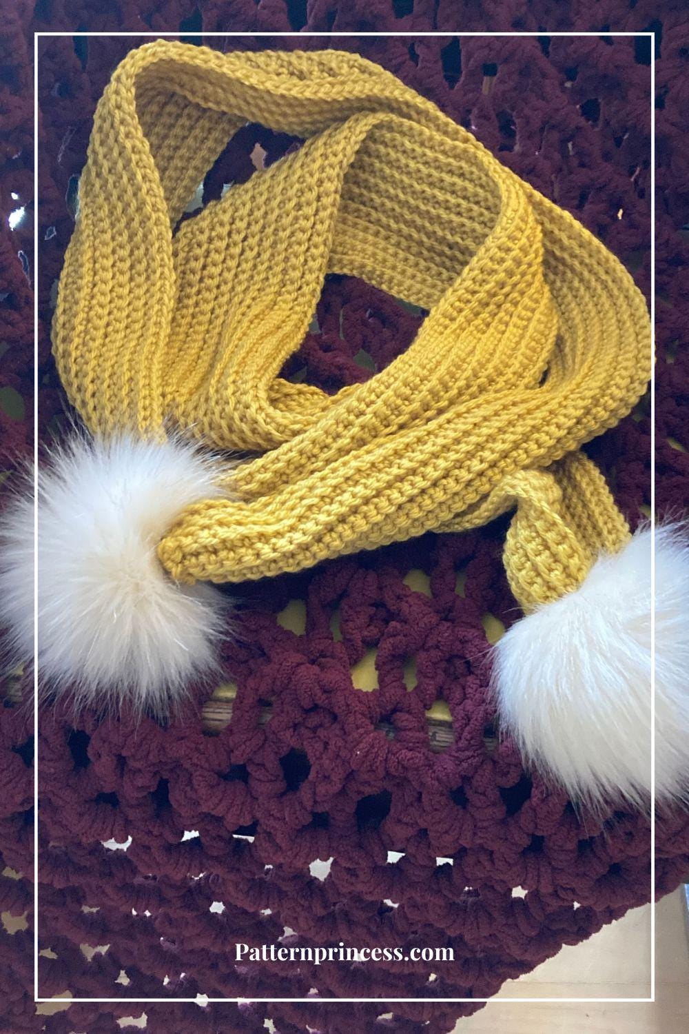 CROCHET PATTERN, Beginner-friendly Easy Ribbed Pom Pom Scarf Crochet ...