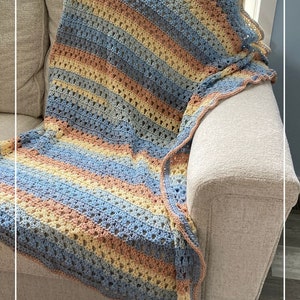 Quick and Easy Crochet Blanket, Crochet Blanket Tutorial , Crochet Modern Granny Blanket Pattern, Easy Crochet Patterns image 4
