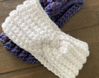 Haakpatroon | Eenvoudig gehaakt patroon oorwarmer | Hoofdband voor beginners | Super volumineus garen pdf | 5 maten