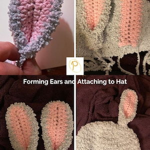 Easy Crochet Hat Pattern with Bunny Ears, Easy Crochet Hat Pattern for whole family, Crochet Bunny Ears Floppy Pattern image 7