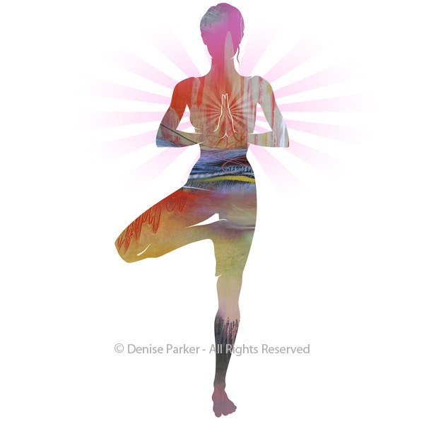 Yoga Art TREE POSE Large Yoga Wall Art Yoga Etsy