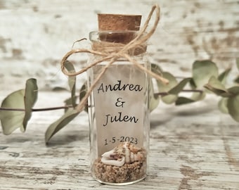 Wedding gift jars. Message in a bottle Wedding guests gift. Wedding favors. Wedding date reminder. Sailor wedding. Beach wedding