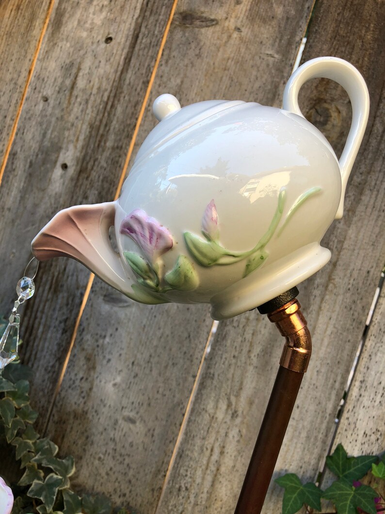Tea Pot and Tea Cup Garden Decor Yard Art Purple Etsy