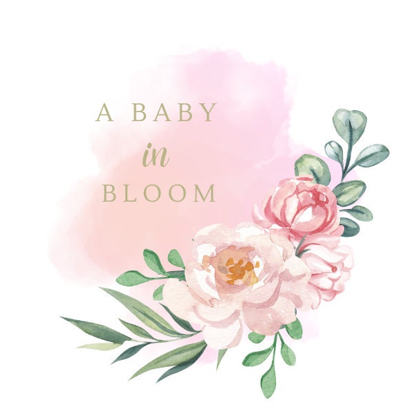 Baby In Bloom - PDF Digital File - Ready to Print Sticker Label