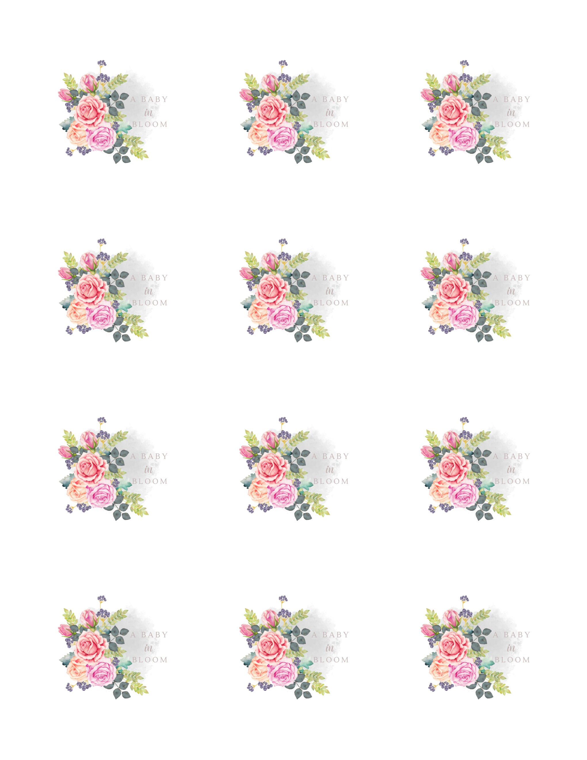 Baby in Bloom - PDF Digital File - Ready to Print Sticker Label - Etsy