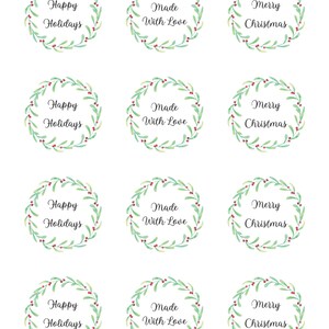 Weihnachtsmix - PDF Digitale Datei - Bereit zum Drucken des Aufkleberetiketts