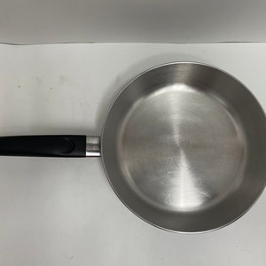 1801 REVERE WARE Excel Series Stainless Steel Tri-Ply Disc 9&quot; Fry Pan/Skillet no lid (99 f) U.S.A.  (Vintage)