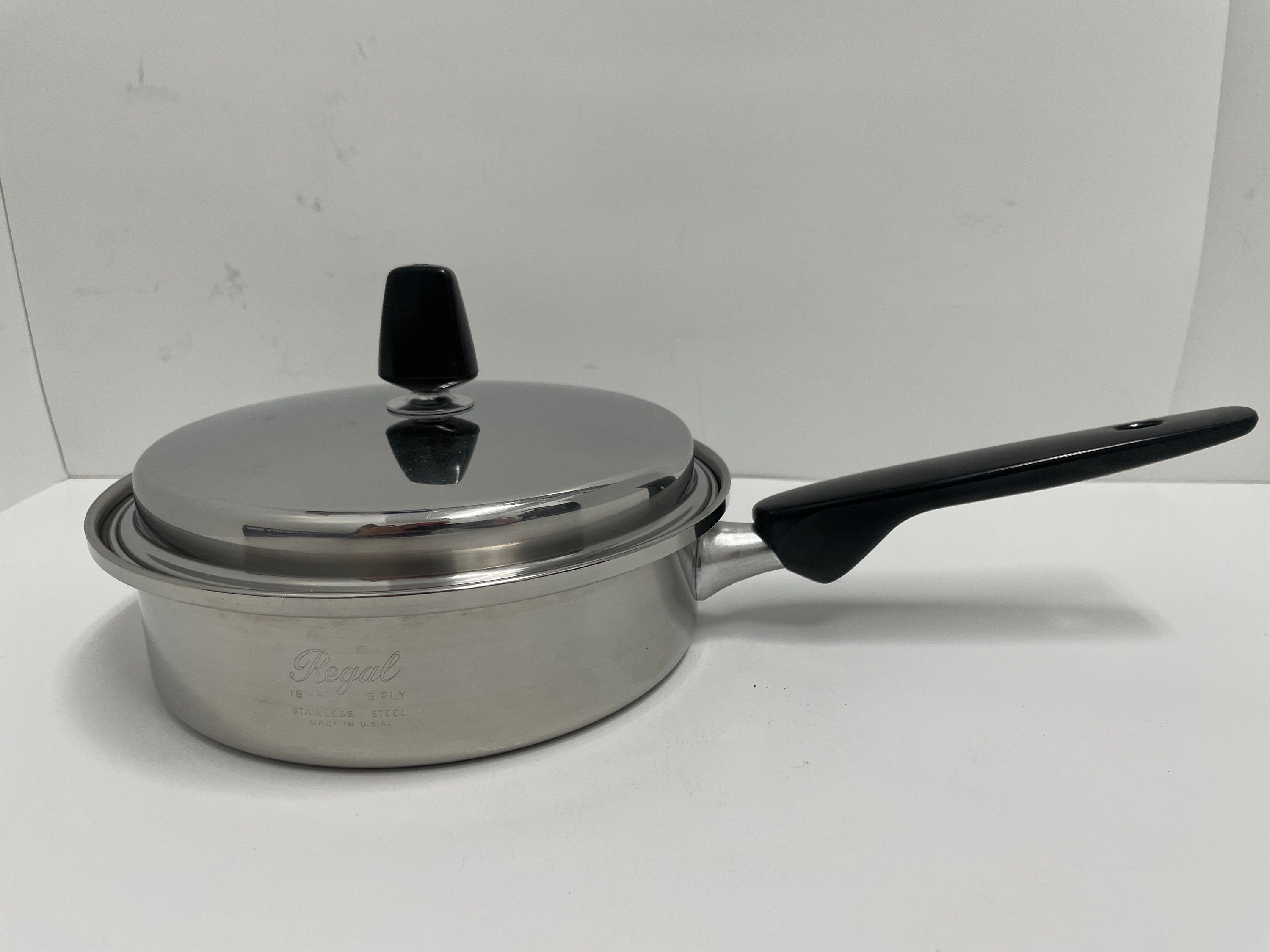Vintage Regal Ware 3 Ply 18/8 Stainless Steel 1 Quart Saucepan