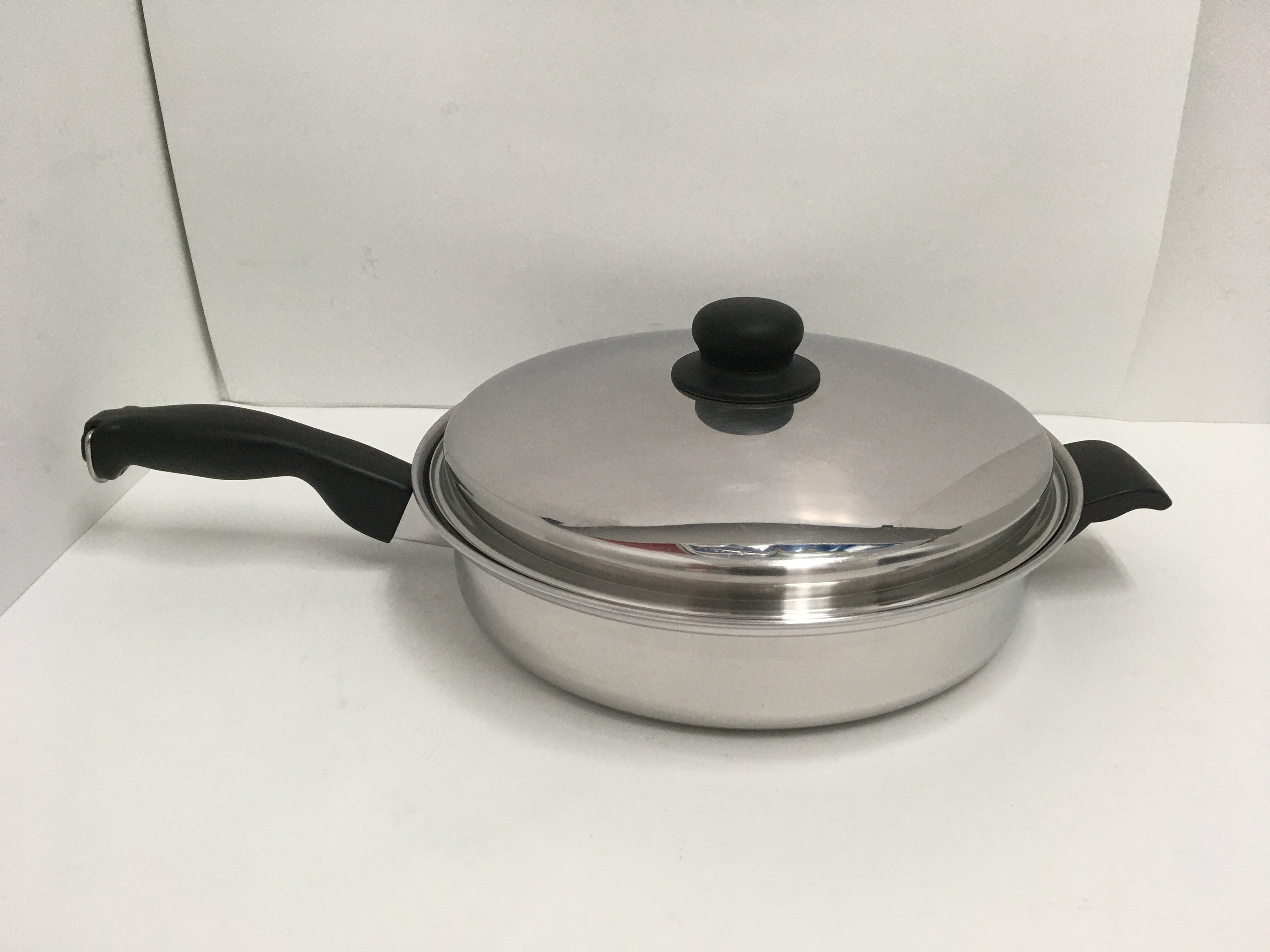 Custom-Clad 5-Ply Stainless Steel Saute Pan with Helper Handle