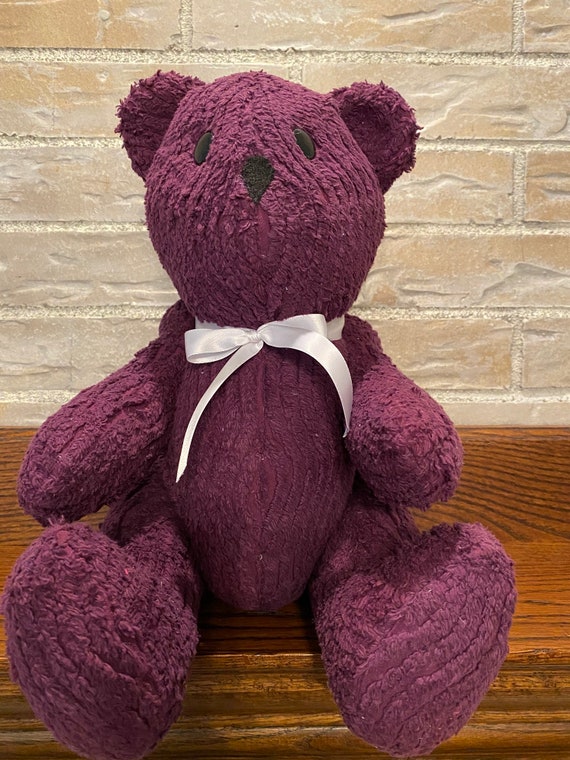 Chenille Bearpurplestuffed bear novelty bear souvenir bear Etsy