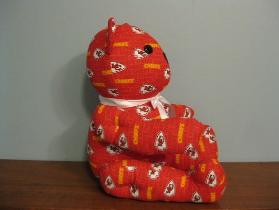 Kansas City Chiefs Bear Red Mini Print Nfl Bear Stuffed - Etsy