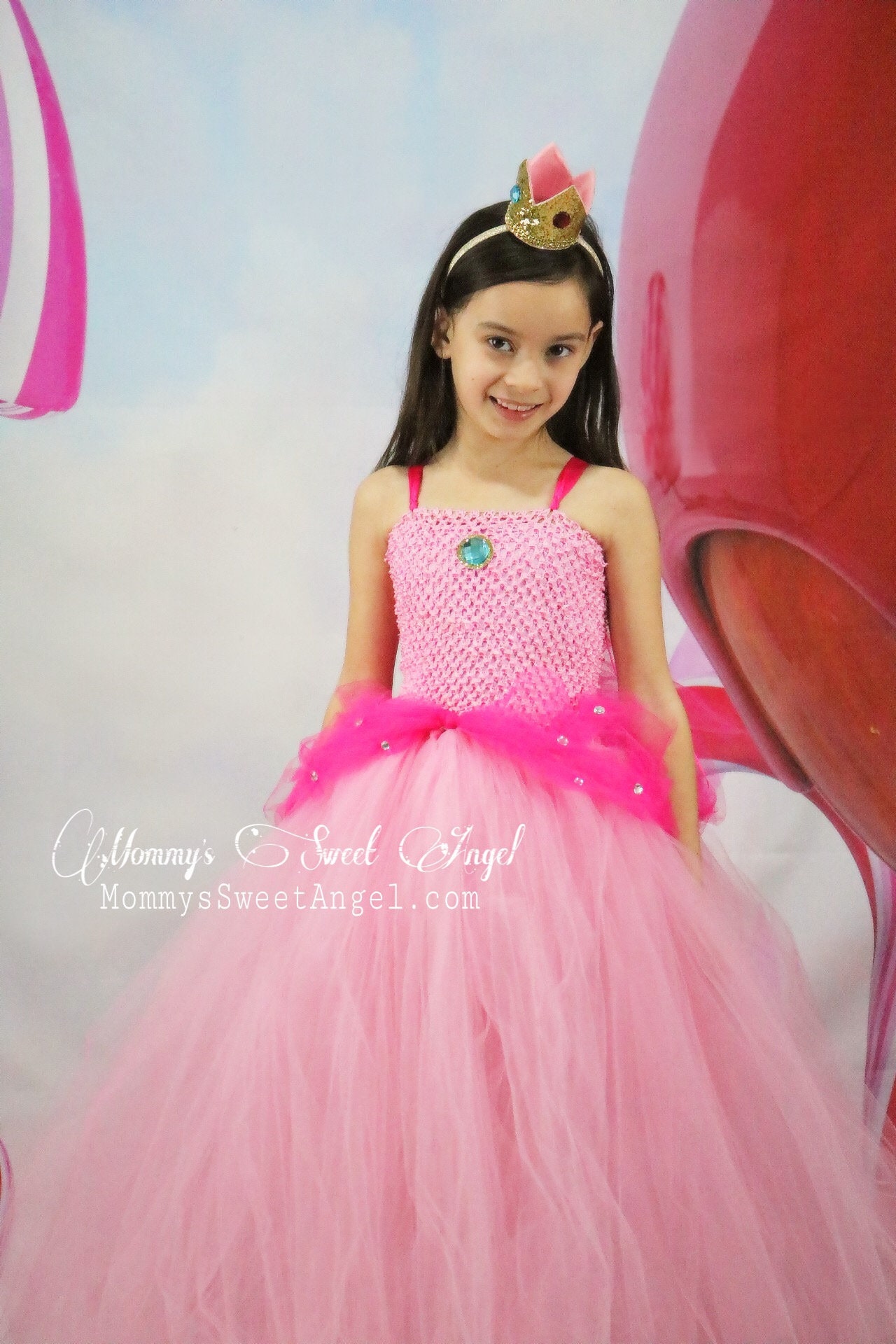 Peach princess tutu dress and matching bow. Birthday tutu | Etsy