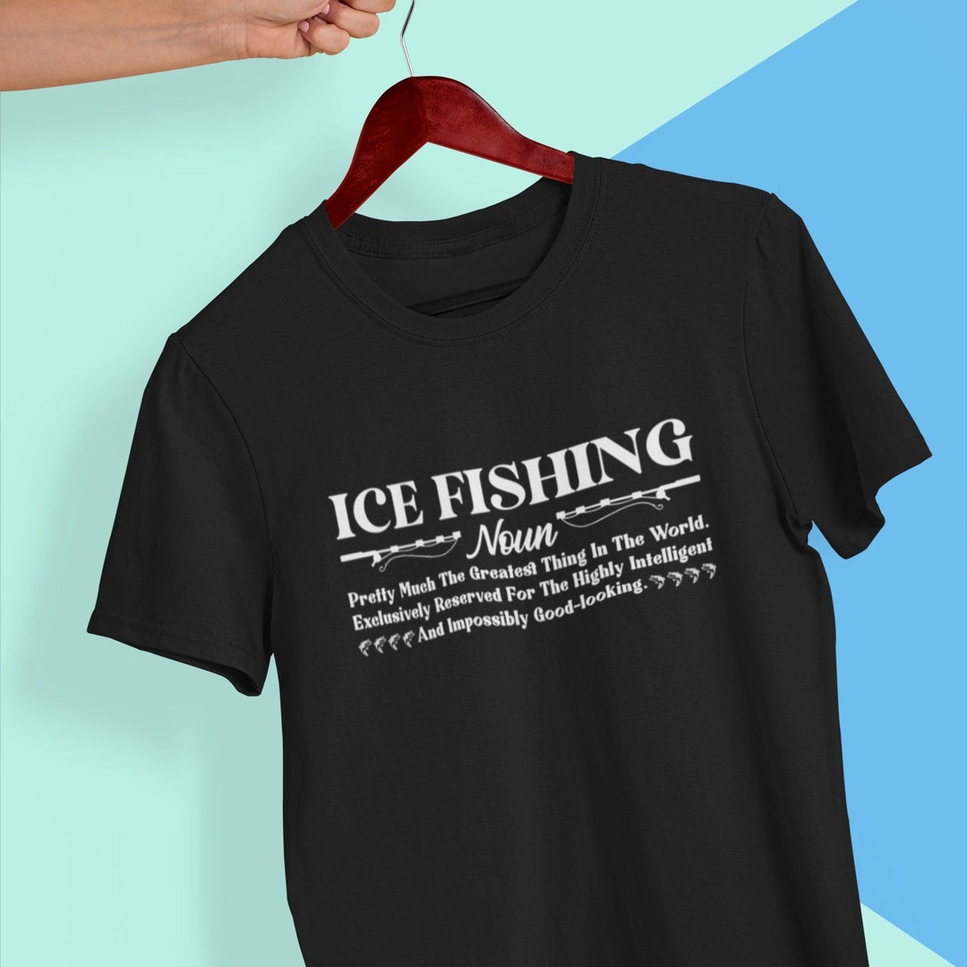 Mens Ice Fishing Definition Funny Ice Fisherman Gift Tshirt Etsy