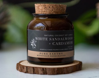 White Sandalwood + Cardamom Coconut Soy Candles Apothecary Collection