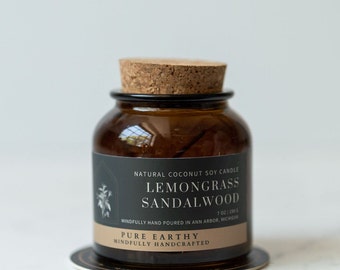 Lemongrass + Sandalwood Coconut Soy Candles Apothecary Collection