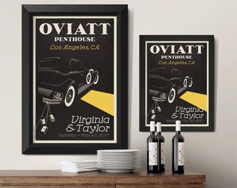 Getaway Personalized Framed Wedding Art 18x24 or 24x36 (available in 15 color options)