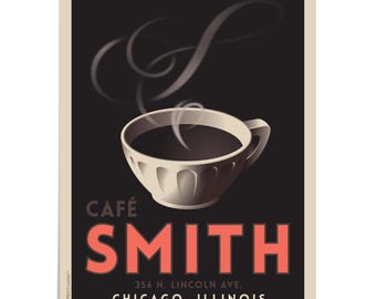 Cafe Personalized Art (Unframed 18x24, 24x36)