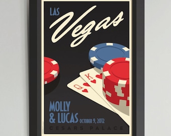 Las Vegas All In Personalized unframed and Framed Wedding Art (Large)