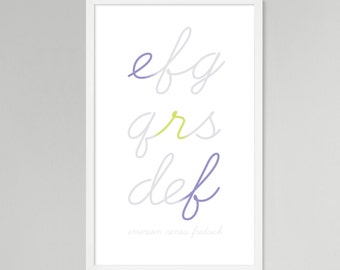 Initial Script Personalized Baby/Kids Art (Purple, Medium)