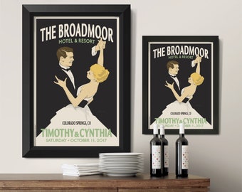 Wedding Waltz Personalized 18x24 or 24x36 Framed Wedding Art (15 Color Options)