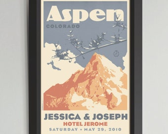 Mountain Personalized Unframed Wedding Art 18x24 or 24x36