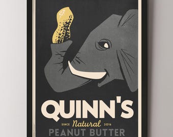 Peanut Butter Personalized Baby/Kids Art (Medium)